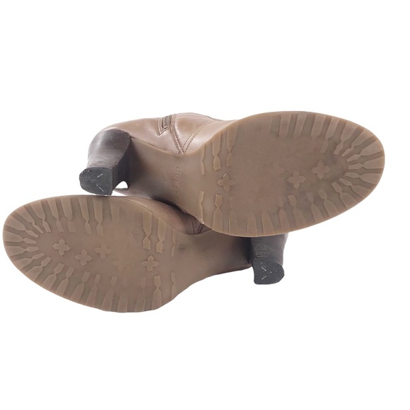 Guess Gallira Women's Knee High Slouch Biker Boots Taupe/Beige Leather Heels 7.5 - Picture 11 of 12